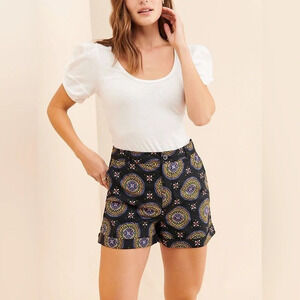 Anthropologie Maeve Abstract City Shorts